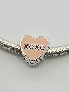 Pandora KISS ME XOXO Candy Hearts Charm, Sterling Silver Charms for Bracelet
